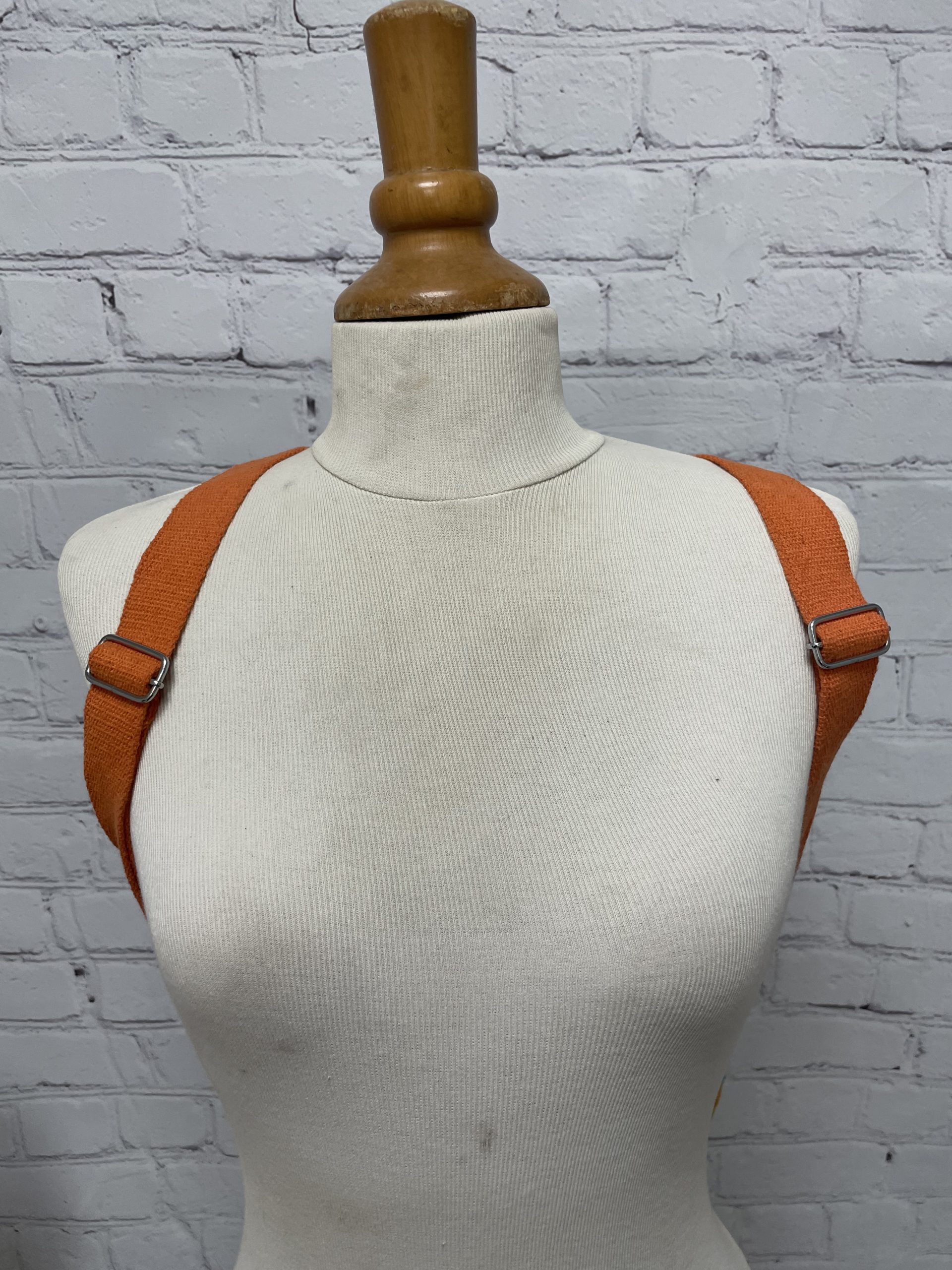 Sac à dos vintage 100% coton orange jaune bleu et vert style ethnique – Image 11
