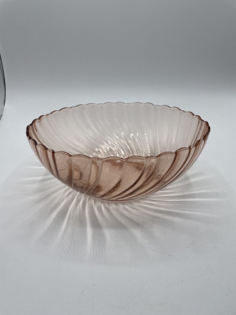 Saladier vintage en verre Rosaline Arcoroc france – Image 4