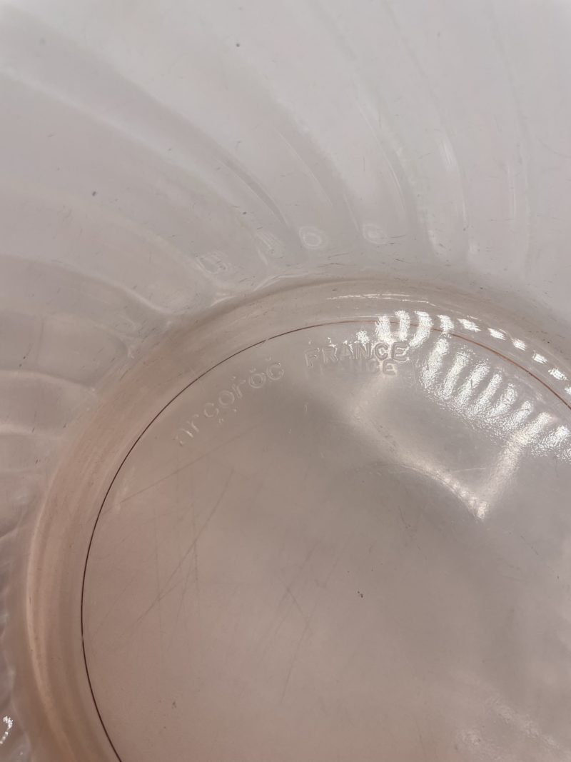 Saladier vintage en verre Rosaline Arcoroc france – Image 6