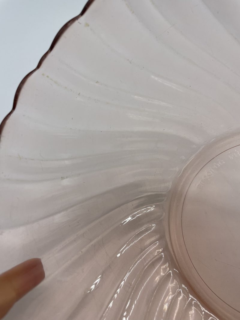 Saladier vintage en verre Rosaline Arcoroc france – Image 8