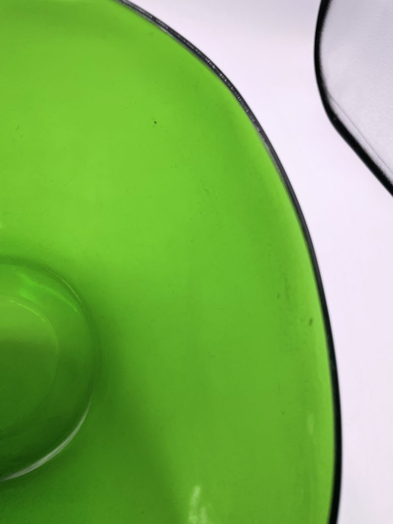 Saladier vintage en verre trempé vert Vereco France – Image 6