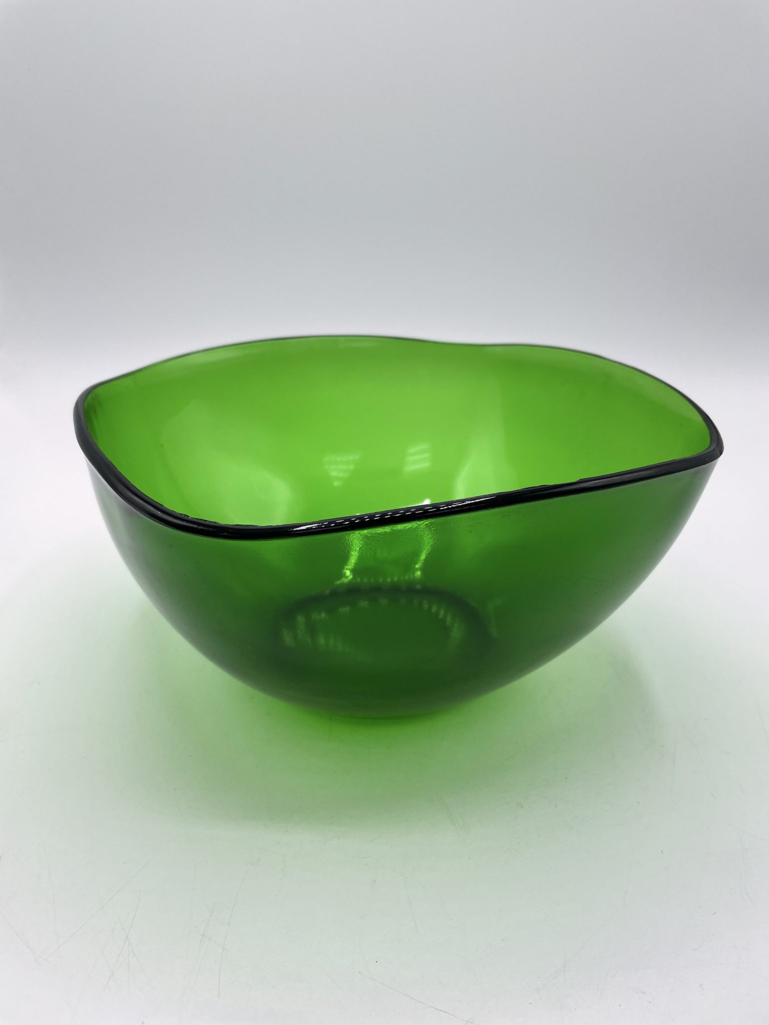 Saladier En Verre épais Vintage à Motifs Floraux - Occasion En Bon état
