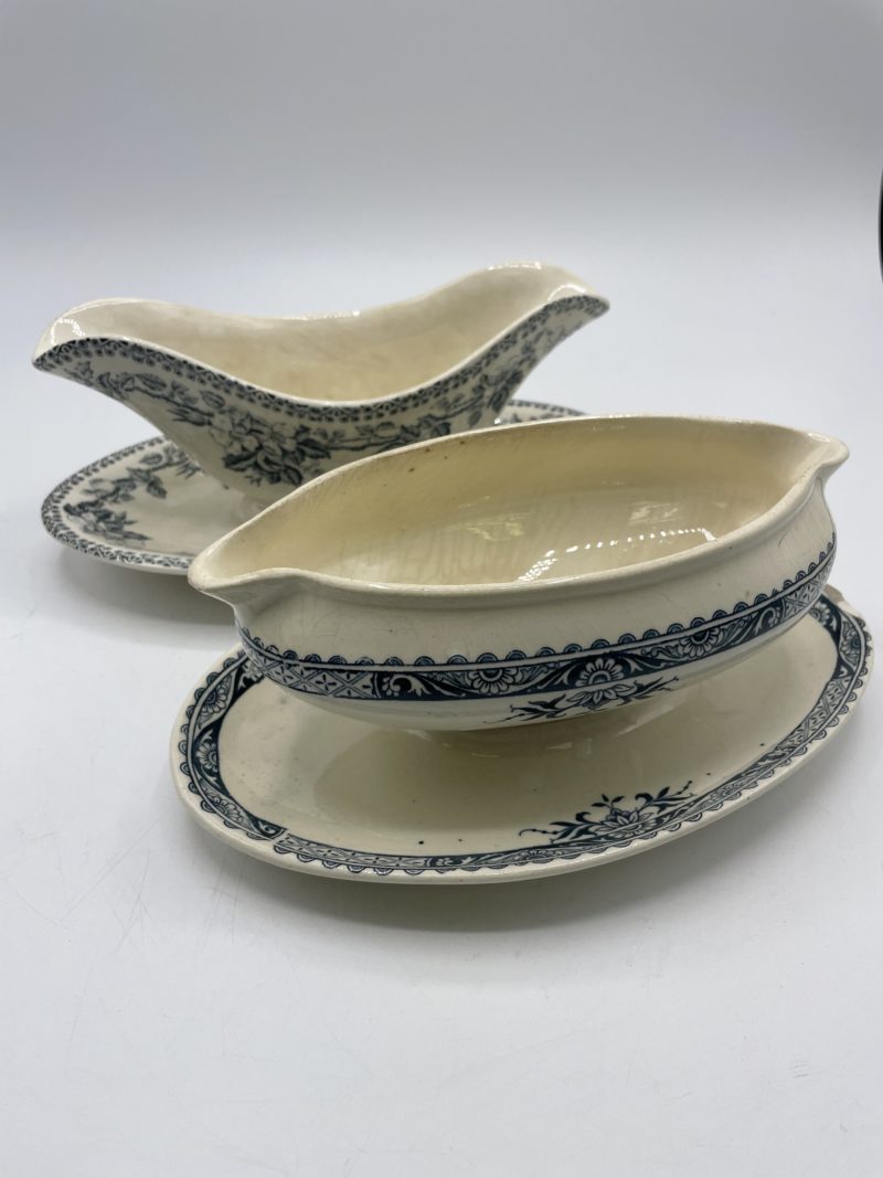 Duo de saucières vintage Longchamp et Guadeloupe bleues – Image 5