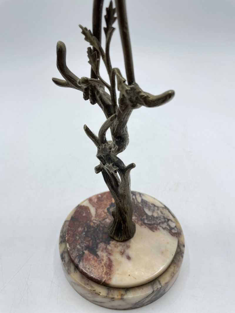 Sculpture vintage héron en laiton et socle marbre – Image 2