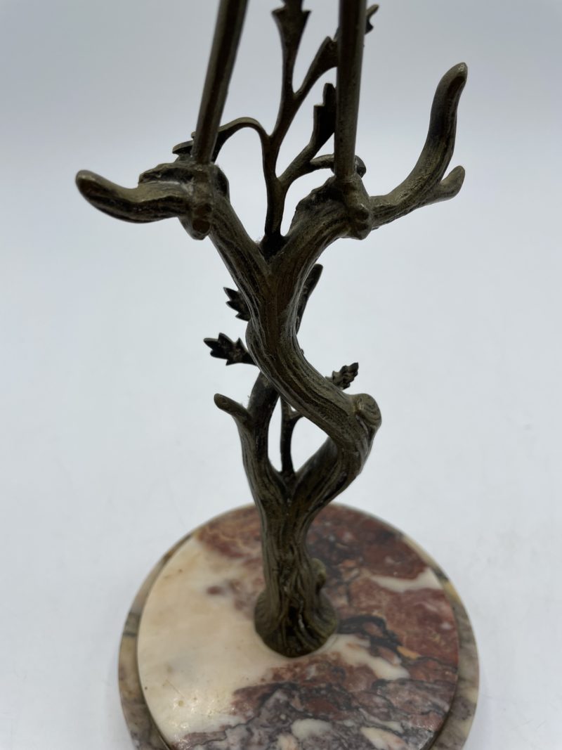 Sculpture vintage héron en laiton et socle marbre – Image 6