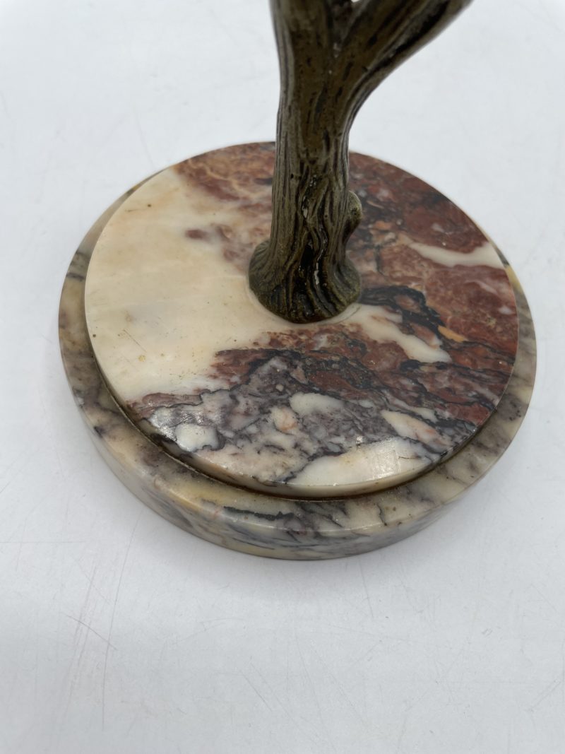 Sculpture vintage héron en laiton et socle marbre – Image 3