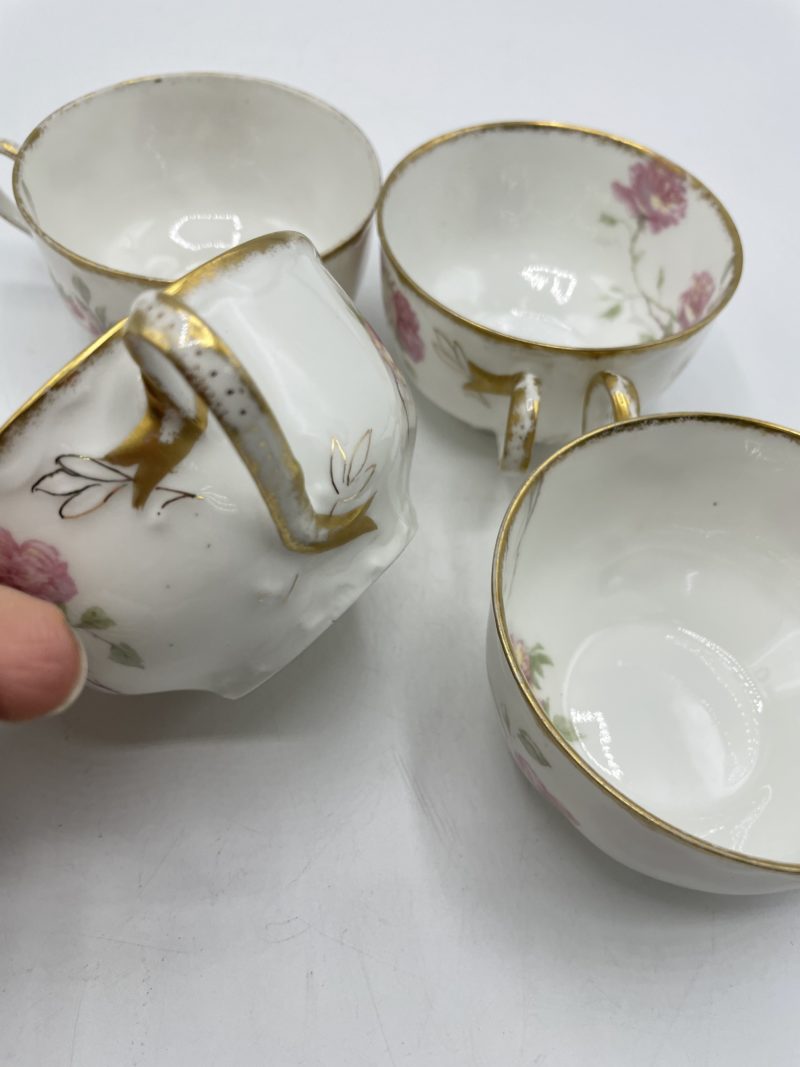 Service tasses à thé et soucoupes porcelaine Haviland France décor Maubert Ainé – Image 8