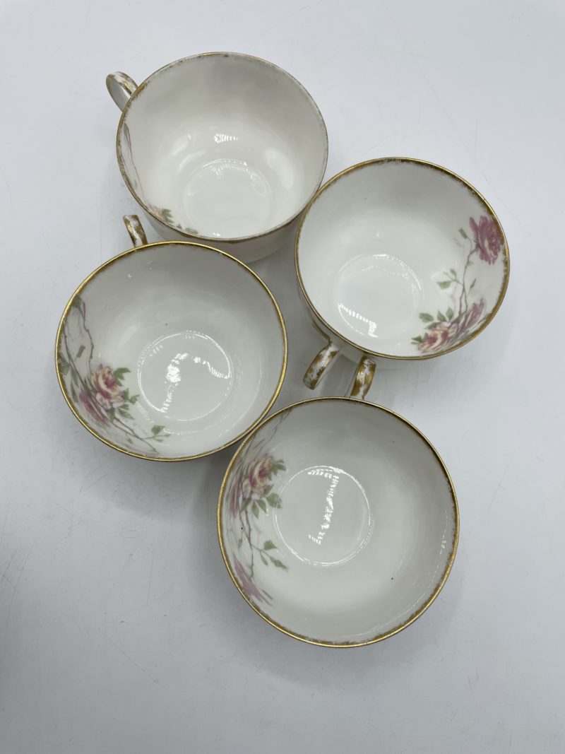 Service tasses à thé et soucoupes porcelaine Haviland France décor Maubert Ainé – Image 7