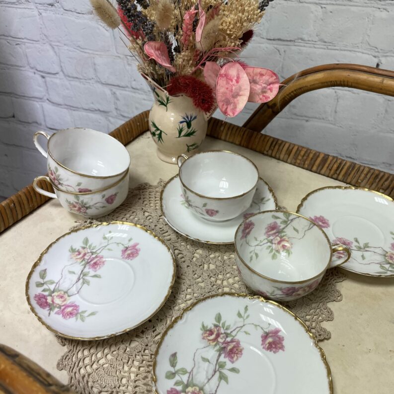 service the tassee soucoup porcelaine haviland decor maubert aine