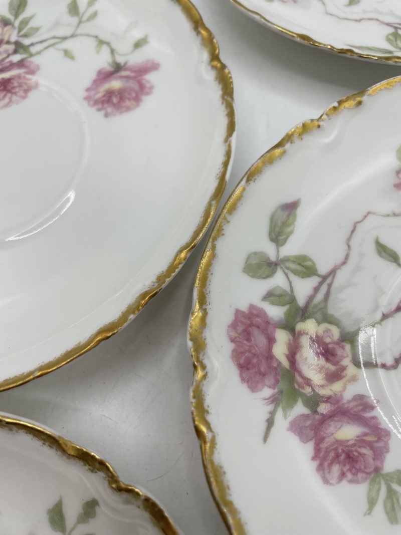 Service tasses à thé et soucoupes porcelaine Haviland France décor Maubert Ainé – Image 3