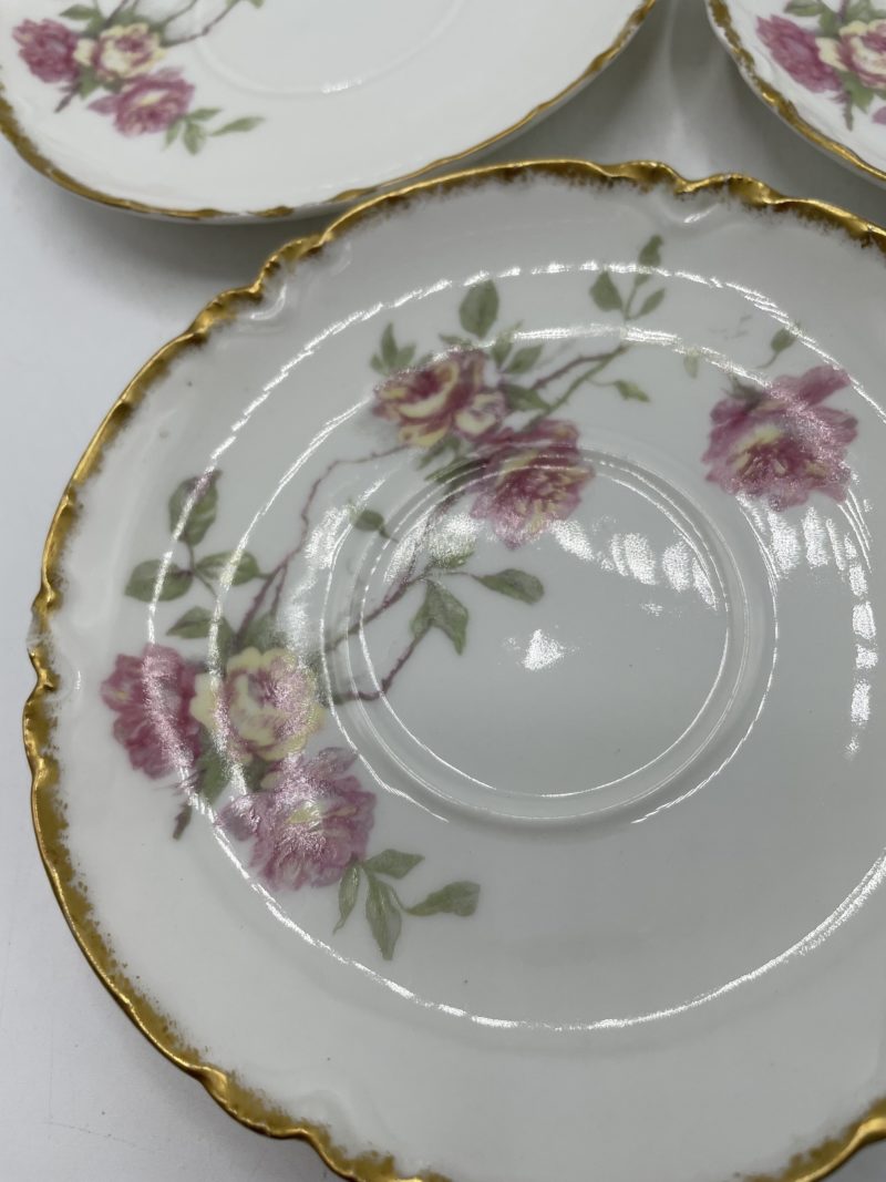 Service tasses à thé et soucoupes porcelaine Haviland France décor Maubert Ainé – Image 2