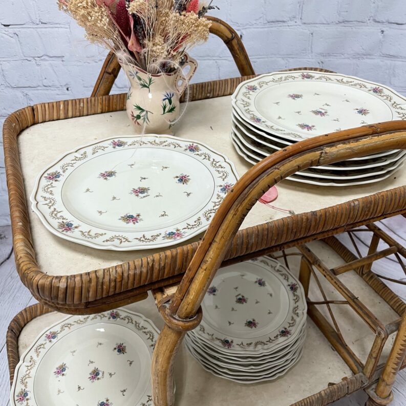 service vaisselle vintage assiette porcelaine limoges manufacture royale