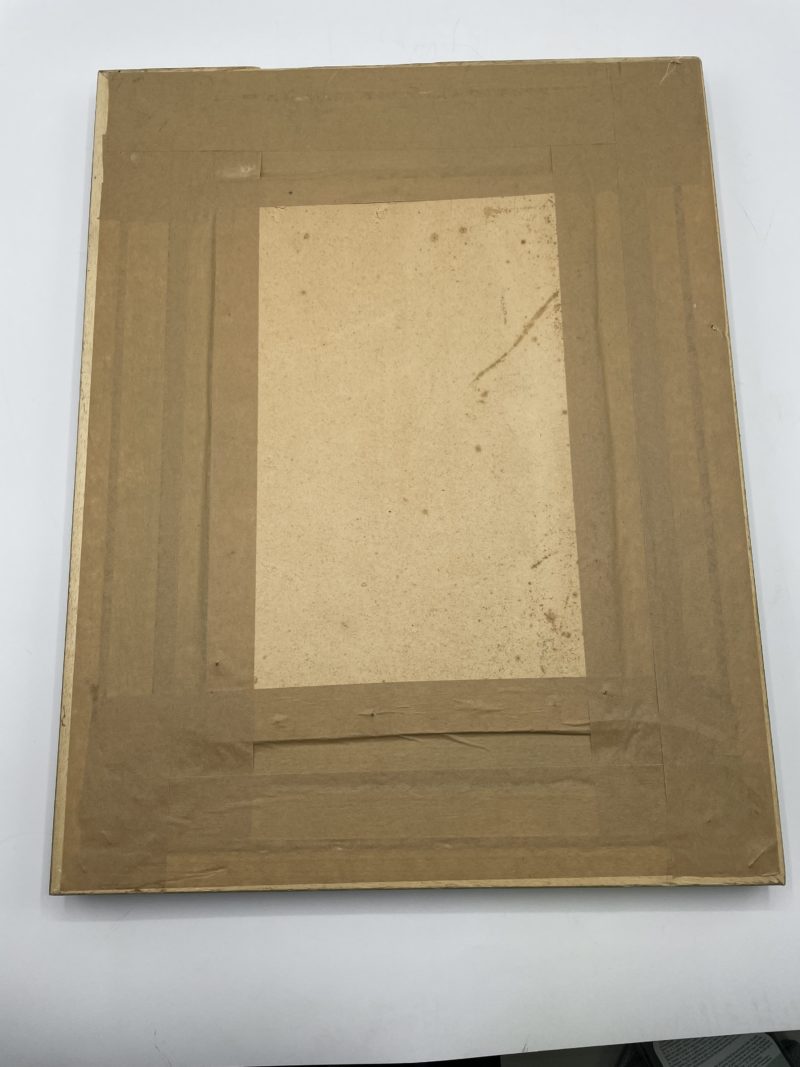 Tableau pastel gras scène baignade cadre bois vert – Image 6