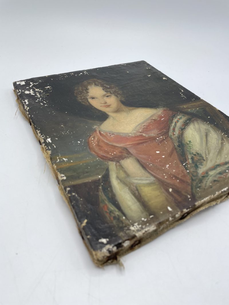 Toile portrait huile sur toile vintage – Image 3