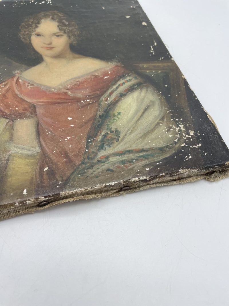 Toile portrait huile sur toile vintage – Image 2