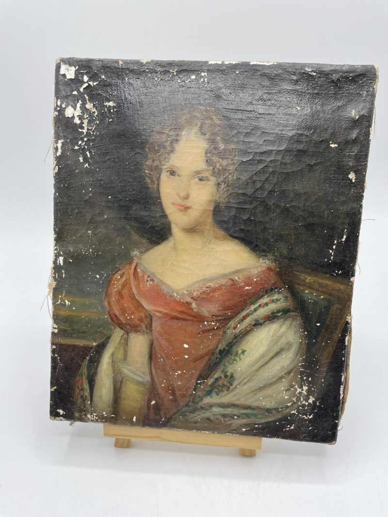 Toile portrait huile sur toile vintage – Image 7