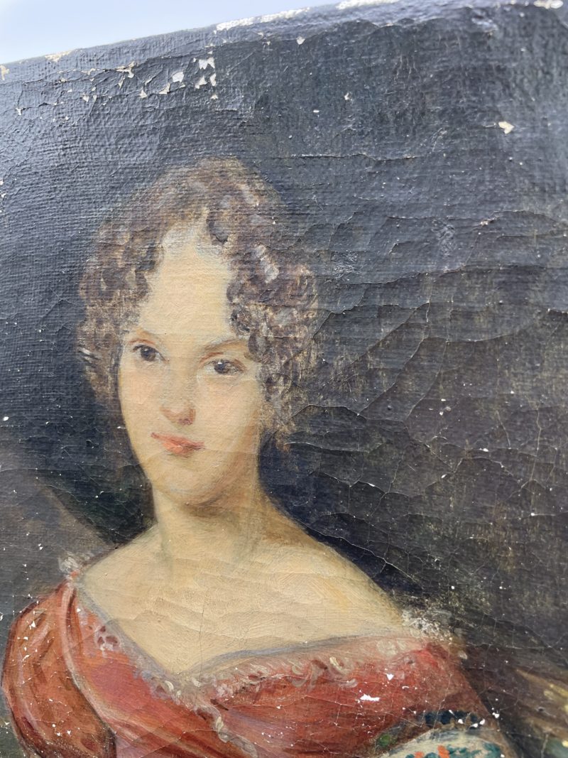 Toile portrait huile sur toile vintage – Image 5