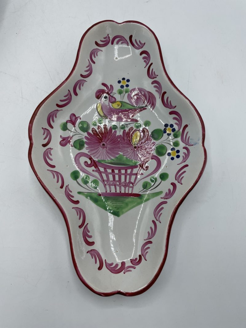 Trio plat de service vintage céramique décor coq K & G Saint Clément – Image 12