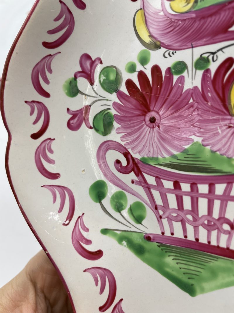 Trio plat de service vintage céramique décor coq K & G Saint Clément – Image 13