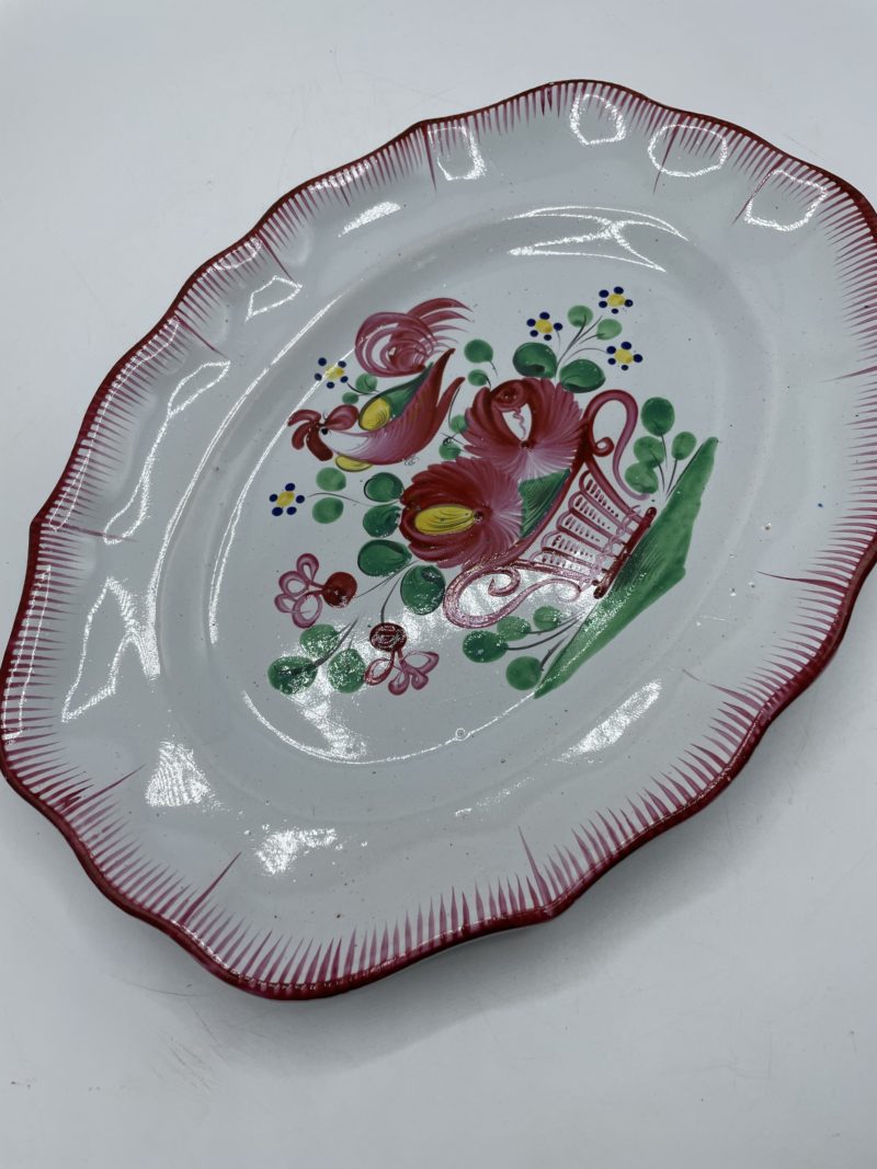 Trio plat de service vintage céramique décor coq K & G Saint Clément – Image 14