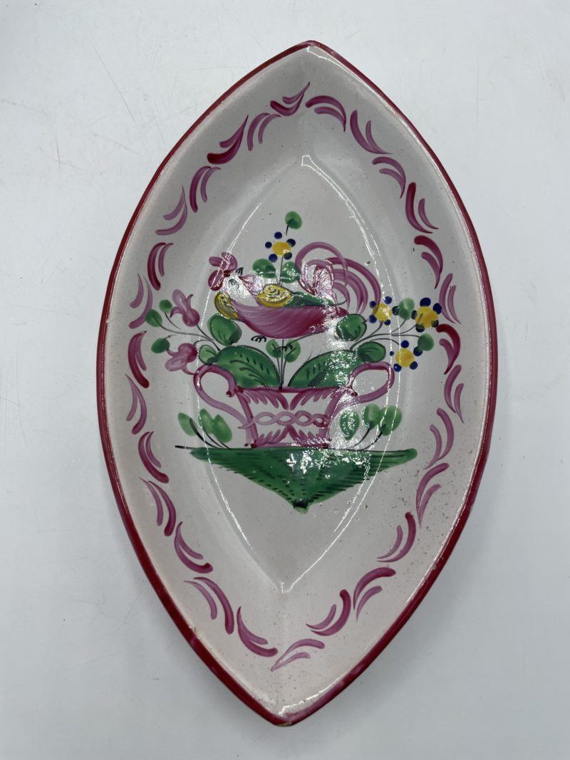 Trio plat de service vintage céramique décor coq K & G Saint Clément – Image 5