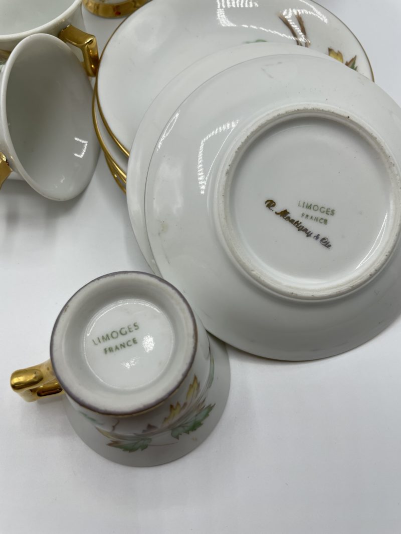Service à café porcelaine de Limoges feuilles d'automne – Image 3