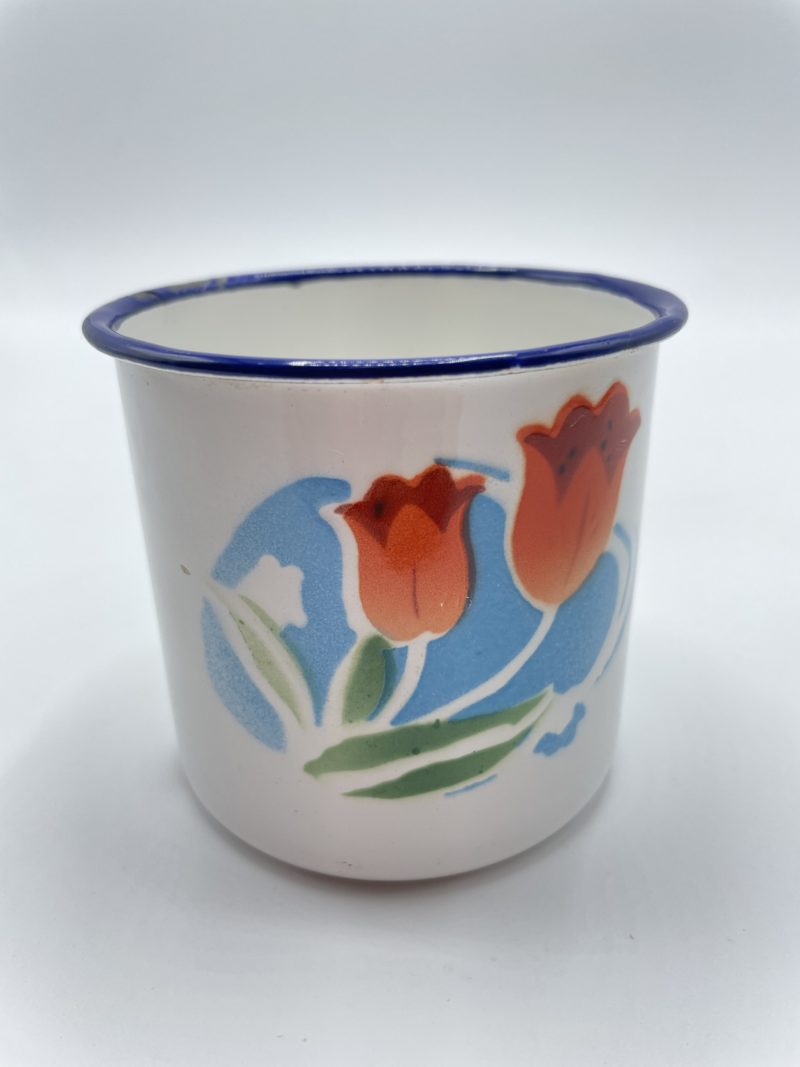 tasse email vintage emaille coquelicot vaisselle vintage