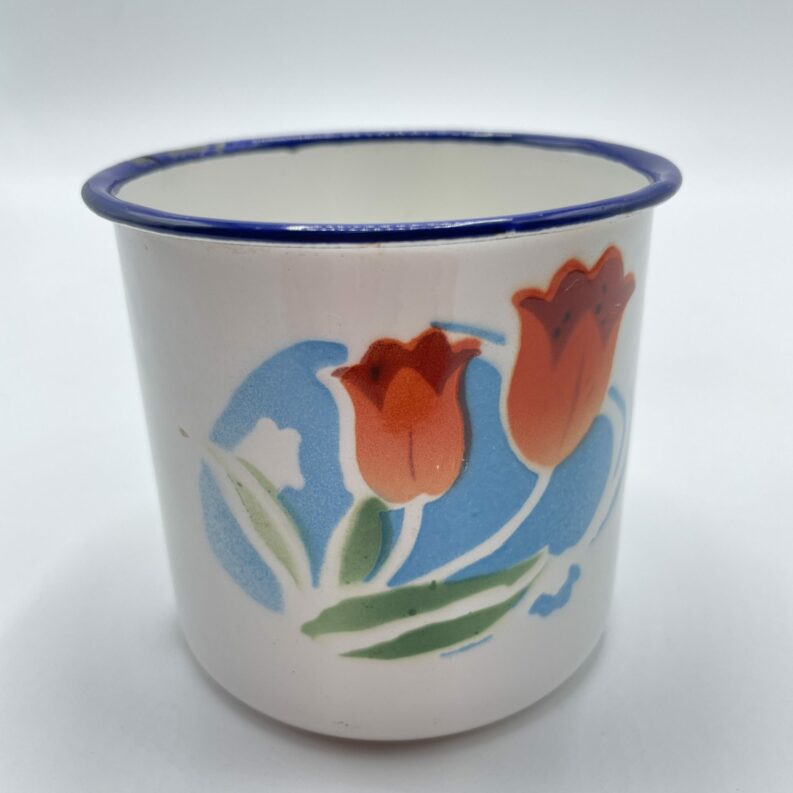 tasse email vintage emaille coquelicot vaisselle vintage