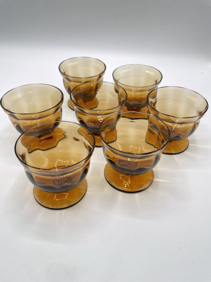 verres à pied vintage ocre vaisselle vintage annees 70