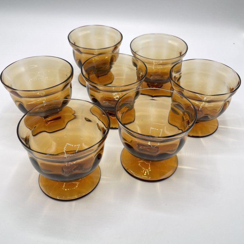 verres à pied vintage ocre vaisselle vintage annees 70