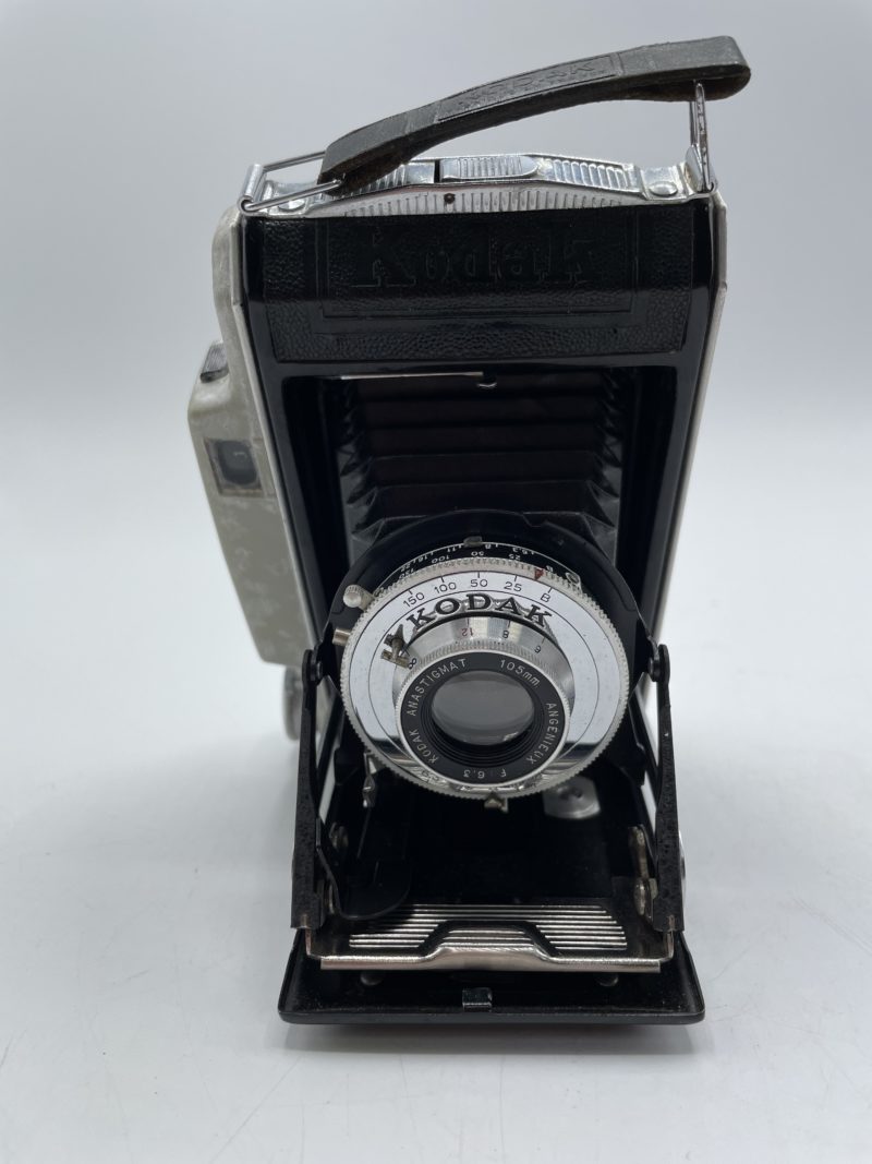 Appareil photo vintage Kodak 63 modèle 21 appareil à soufflet anastigmat angenieux avec sacoche – Image 14