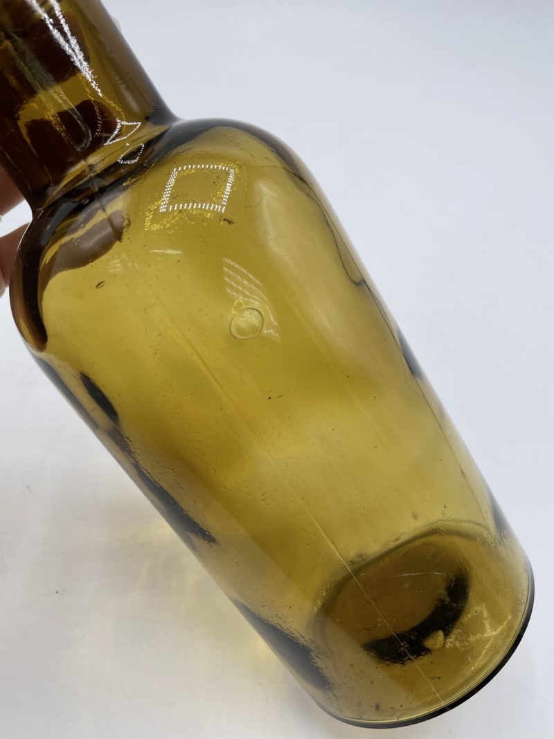 Bouteille vintage en verre soufflé ambré apothicaire contenance 900ml – Image 5