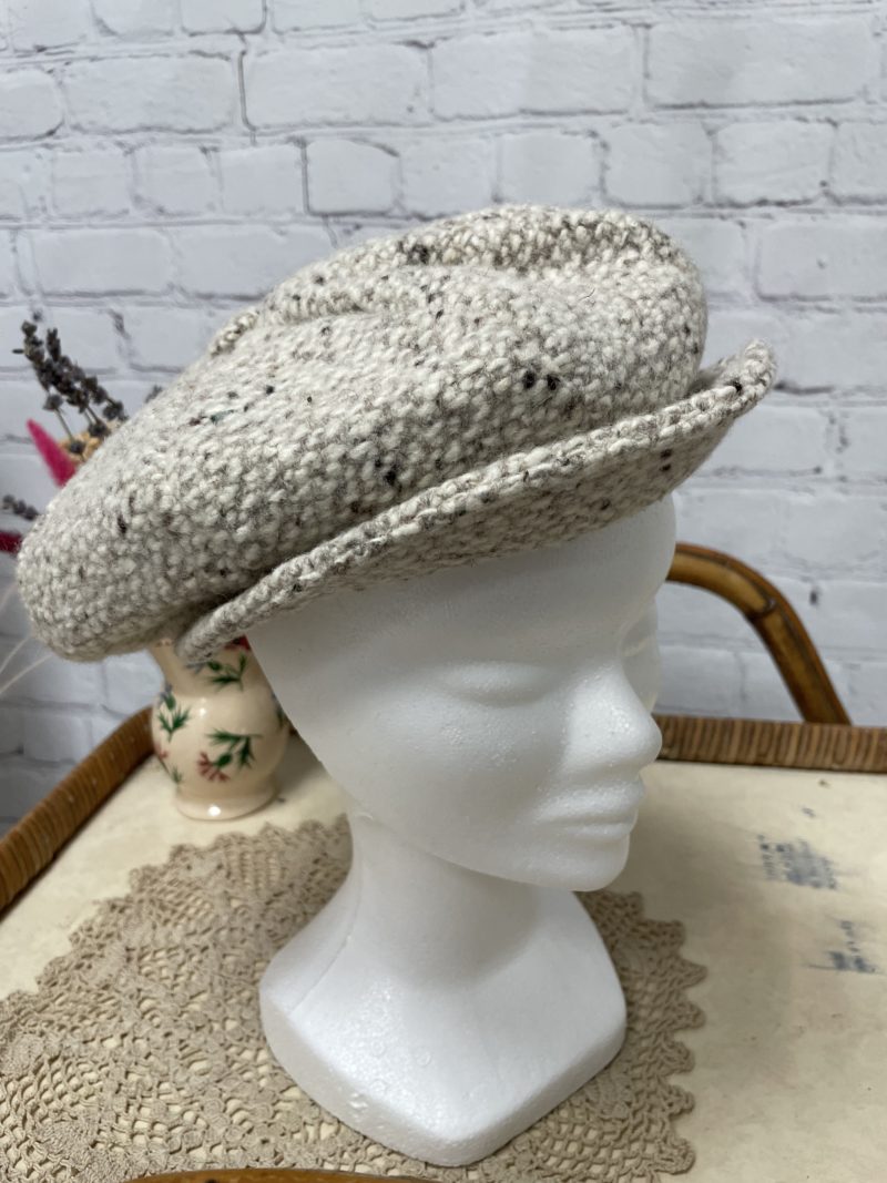 casquette laine melangee vintage chapeau beige