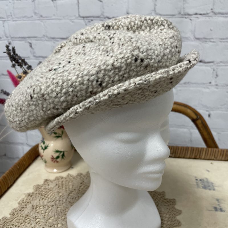 casquette laine melangee vintage chapeau beige