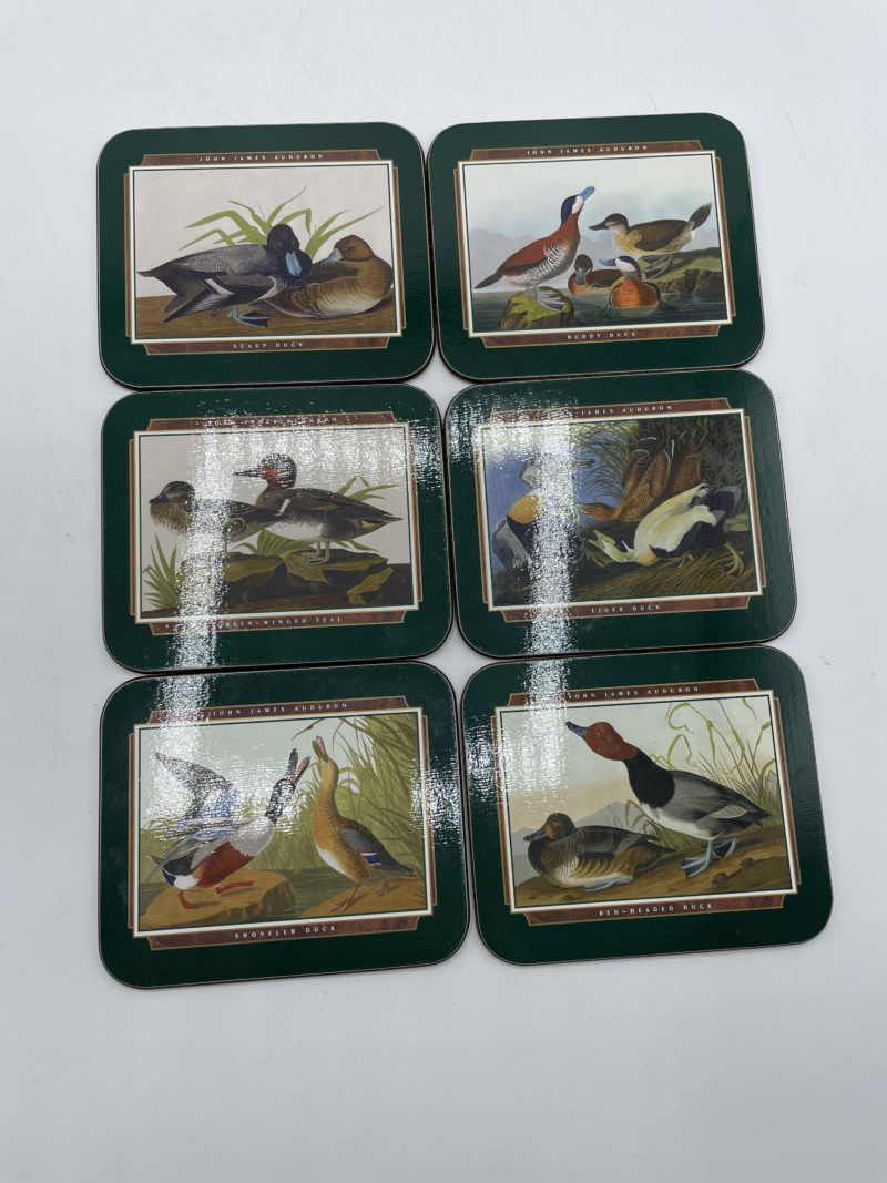 Lot de 6 sous-verre vintage Jason en liège canards verts – Image 5