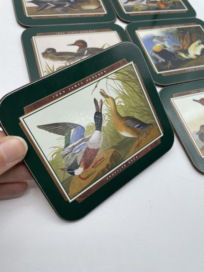Lot de 6 sous-verre vintage Jason en liège canards verts – Image 4