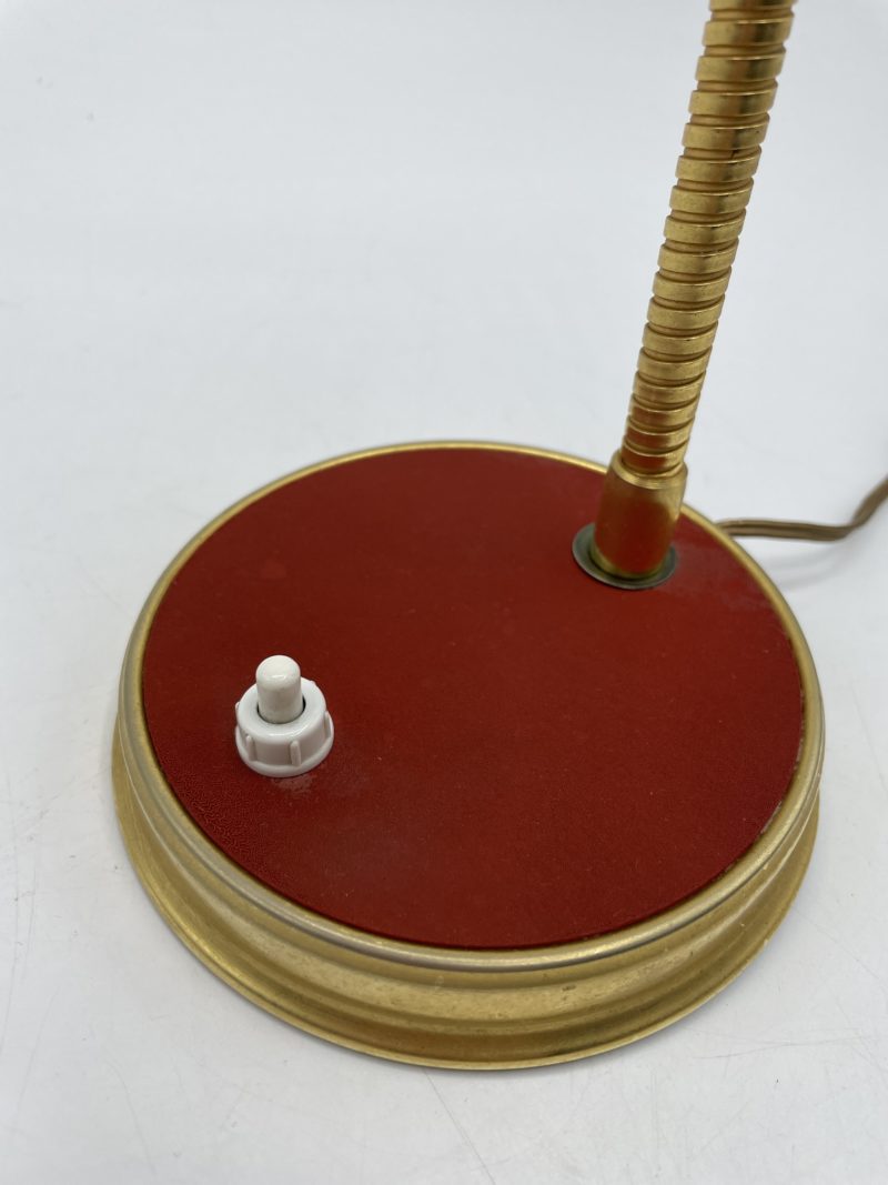 Lampe de bureau vintage rouge à poser années 50 60 – Image 8