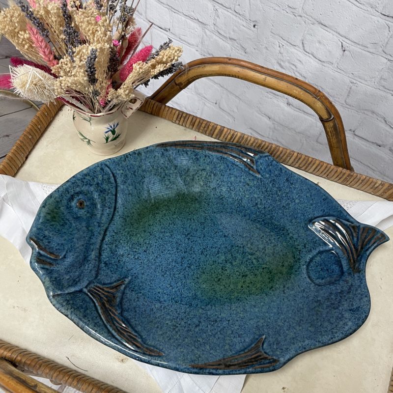 Repose cuillère céramique 'Poissons' multicolore (comme des poissons ) -  235x80 mm - [R6549]