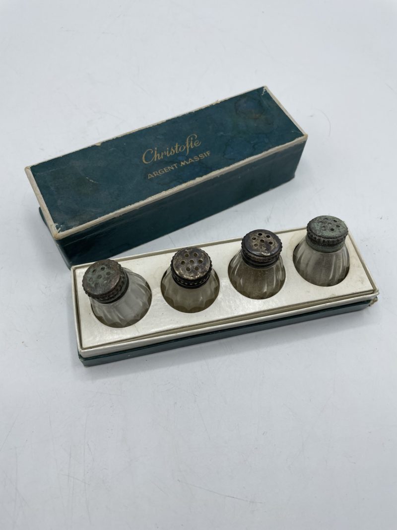 Ensemble de salières Christofle vintage argent massif – Image 2
