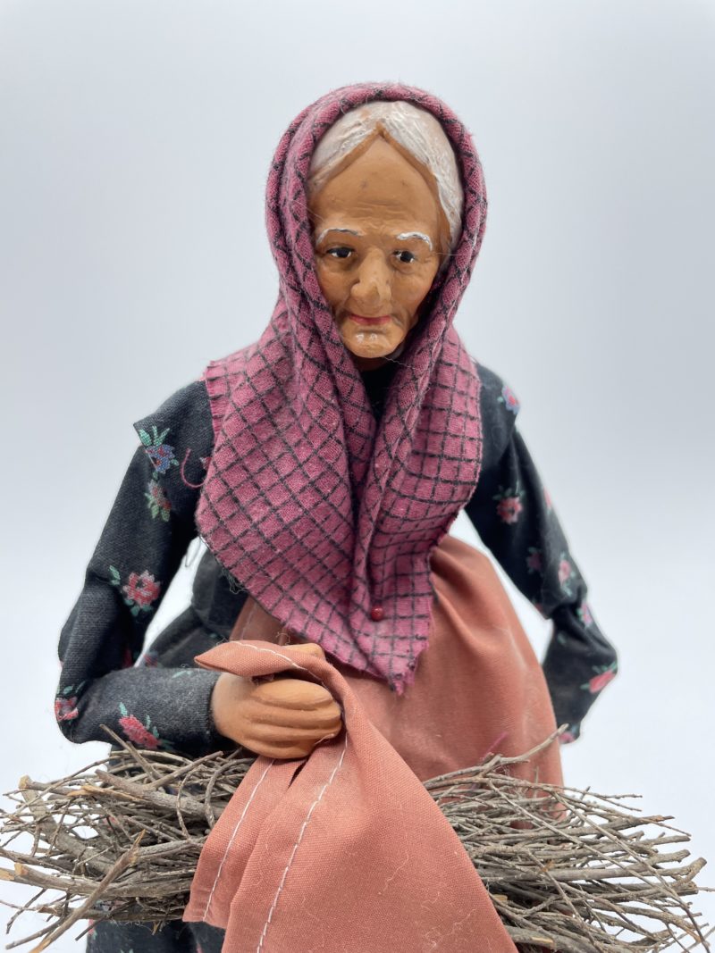 Duo de santons de grande taille collection Jouglas vieille au fagot et paysan – Image 10