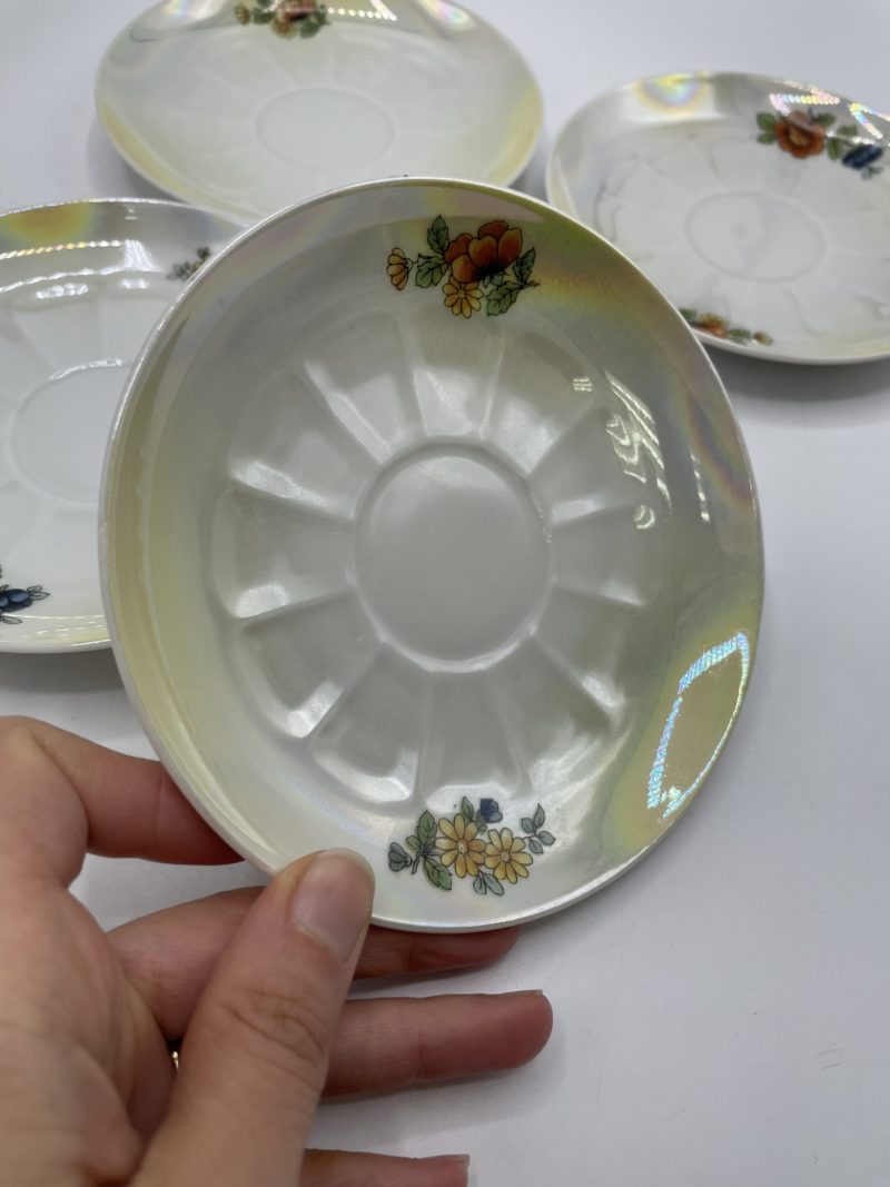 Service à thé ou café vintage en porcelaine Tchécoslovaquie décor perroquet – Image 3