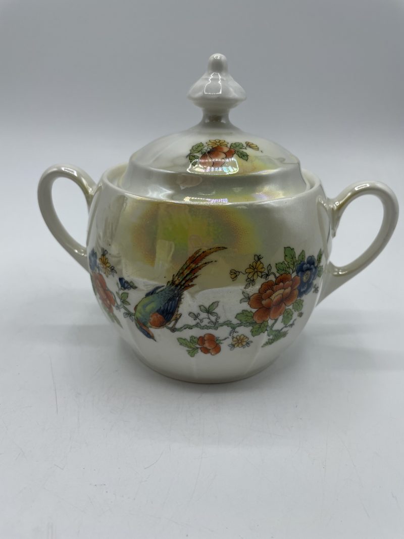 Service à thé ou café vintage en porcelaine Tchécoslovaquie décor perroquet – Image 14