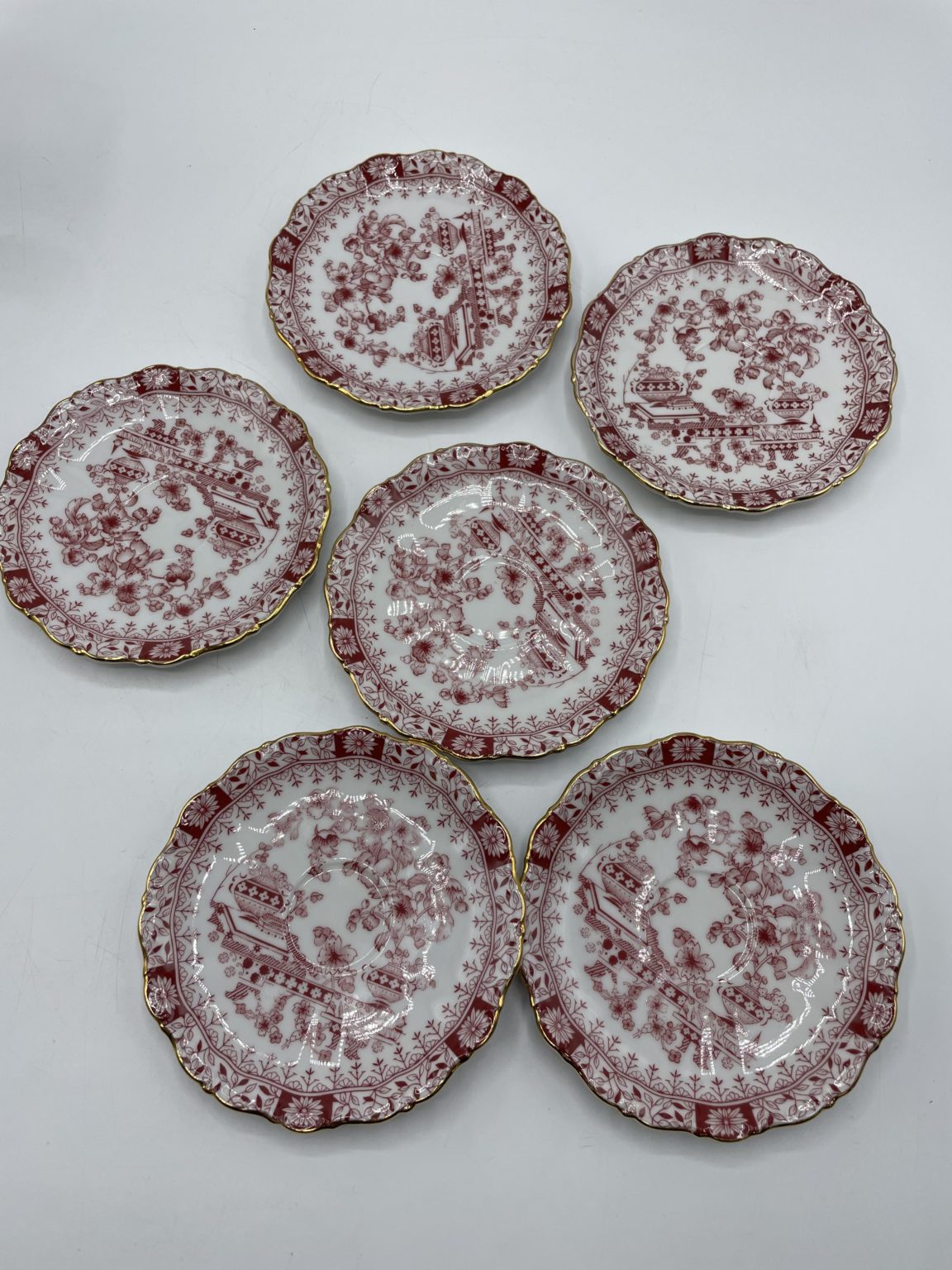 Lot De 15 Assiettes Anciennes Selfmann Weiden Bavière - Porcelaine Blanche Et Rose