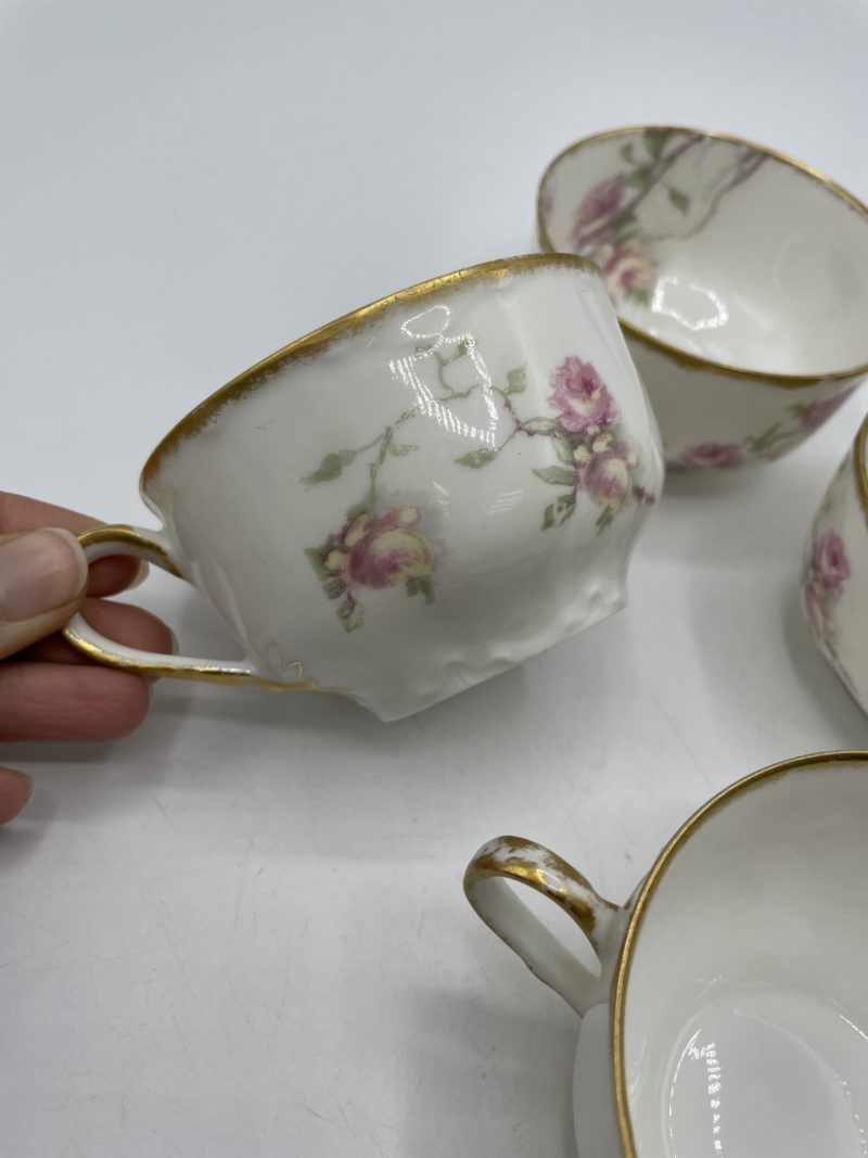 Tasses à thé porcelaine Haviland France décor Maubert Ainé – Image 3
