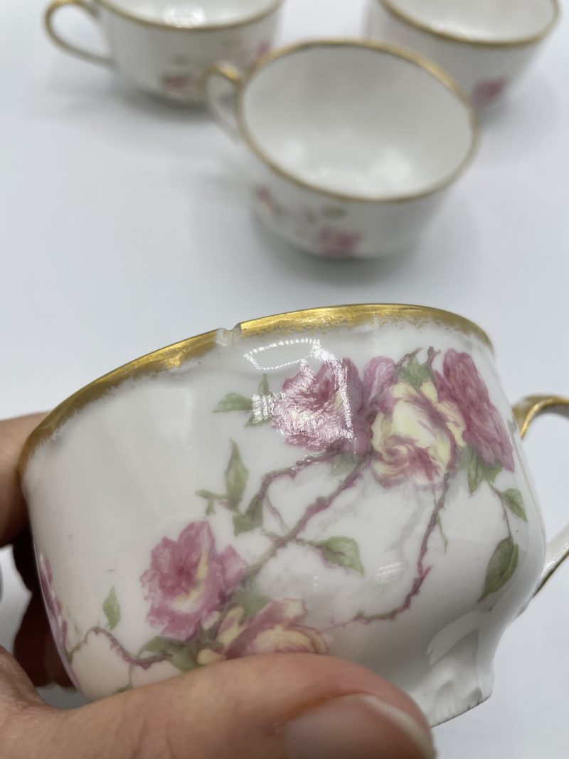 Tasses à thé porcelaine Haviland France décor Maubert Ainé – Image 5