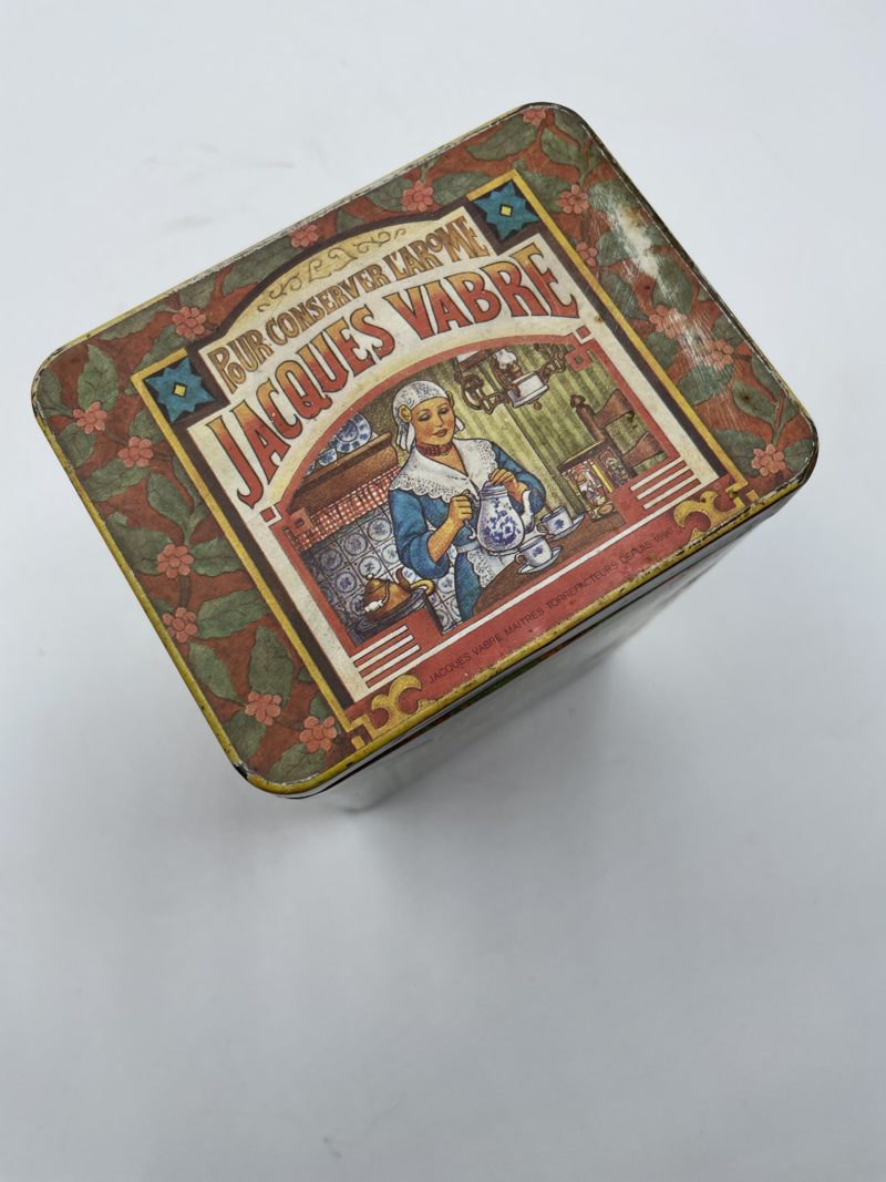Boîte métal vintage café Jacques Vabre – Image 3