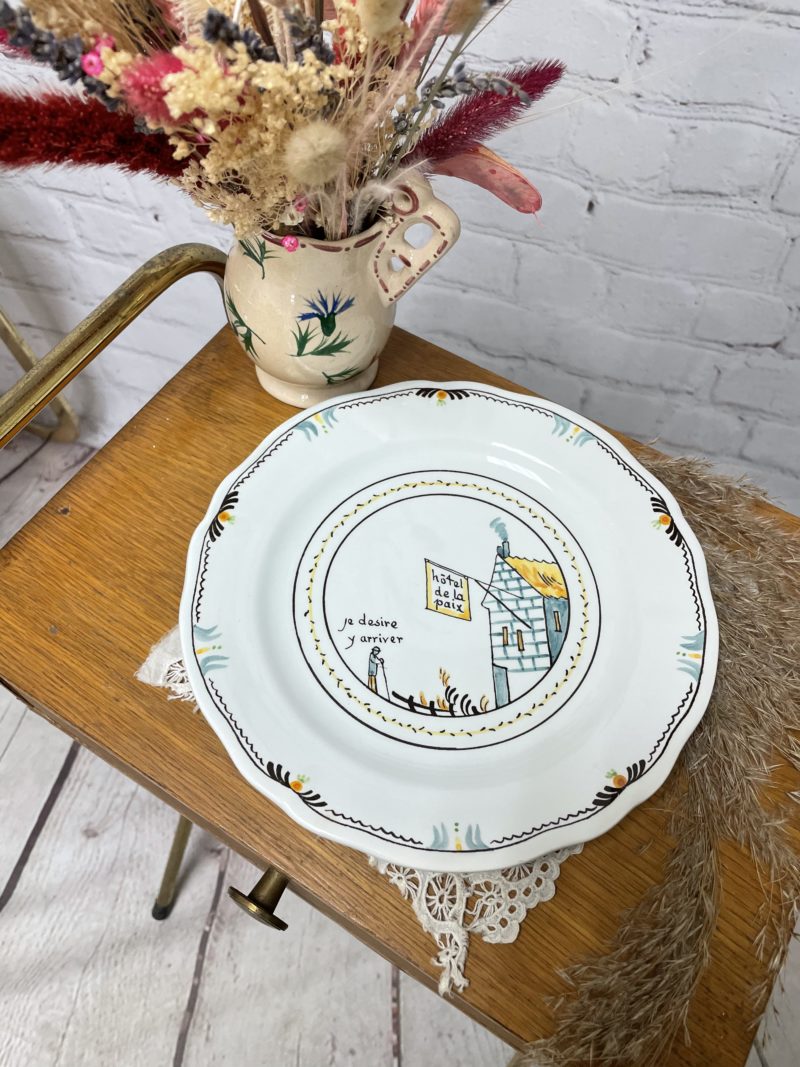 assiette porcelaine gien bicentenaire revolution francaise vaisselle vintage collection