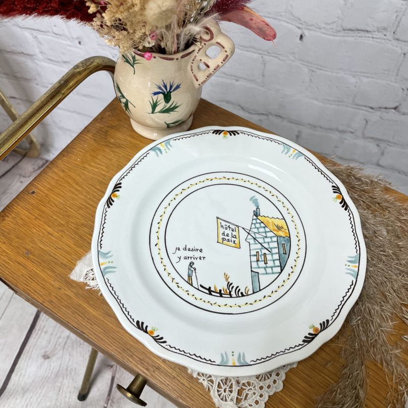 assiette porcelaine gien bicentenaire revolution francaise vaisselle vintage collection