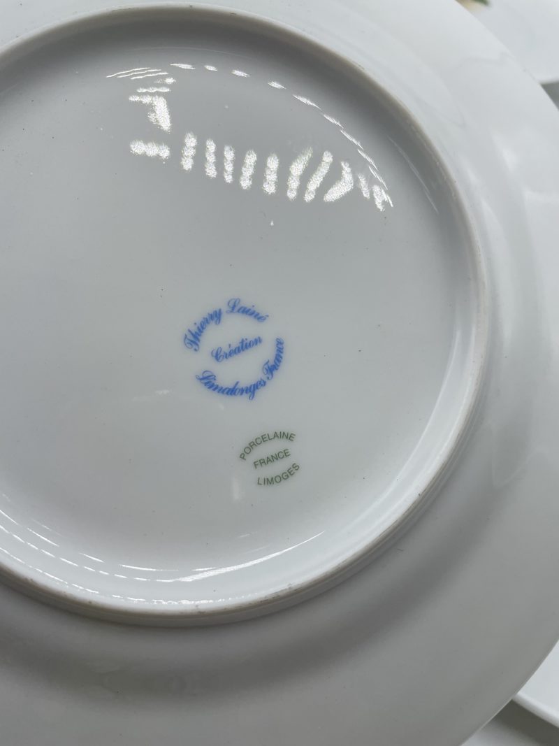 Lot de 6 assiettes vintage porcelaine de Limoges création Thierry Lainé Limalonges France – Image 4