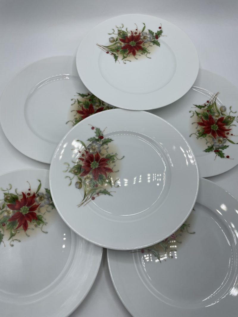 Lot de 6 assiettes vintage porcelaine de Limoges création Thierry Lainé Limalonges France – Image 2